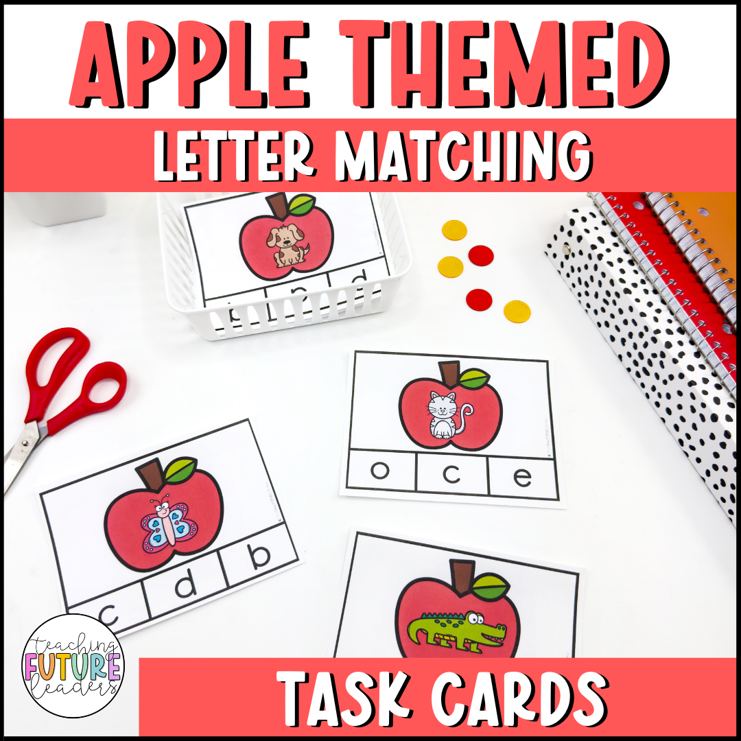 Apple Letter Matching Task Cards