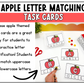 Apple Letter Matching Task Cards