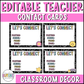 Editable Teacher Contact Cards | Composition Notebook Theme