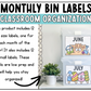 Monthly Bin Labels | Classroom Organization