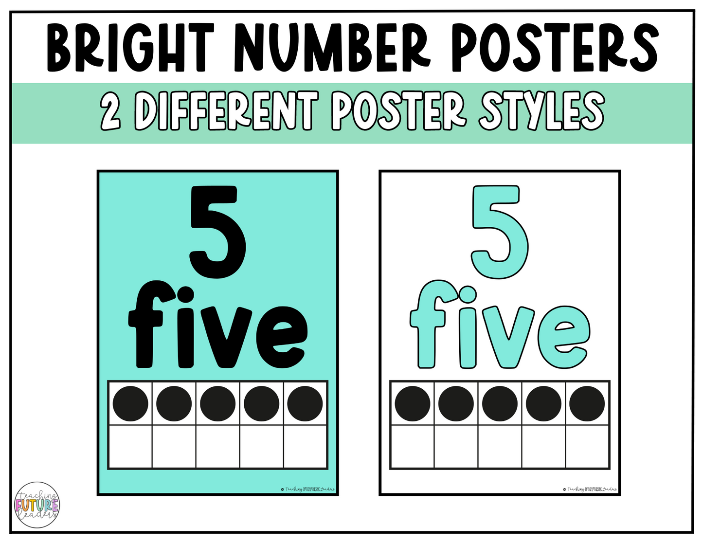 Bright Number Posters