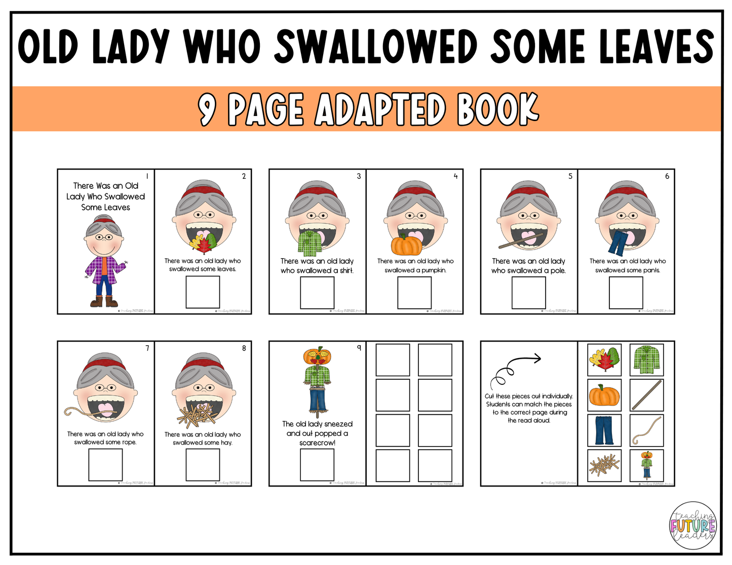 There Was an Old Lady Who Swallowed Some Leaves Adapted Book