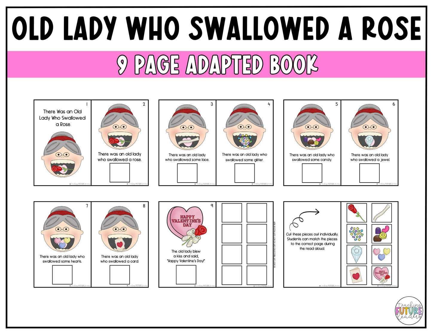 There Was An Old Lady Who Swallowed a Rose Adapted Book