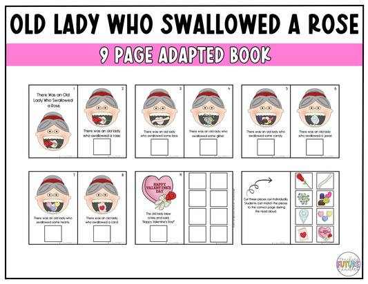 There Was An Old Lady Who Swallowed a Rose Adapted Book