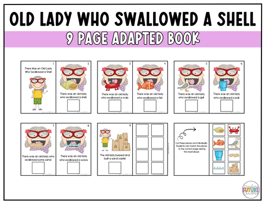 There Was an Old Lady Who Swallowed a Shell Adapted Book