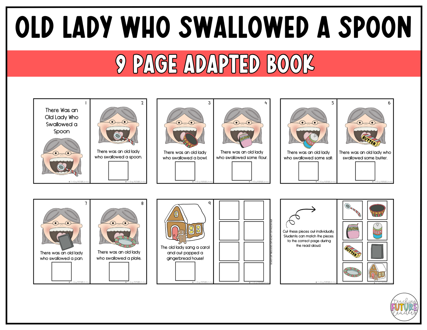 There Was an Old Lady Who Swallowed a Spoon Adapted Book