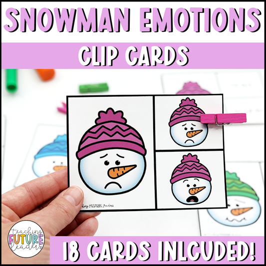 Snowman Emotions Clip Cards